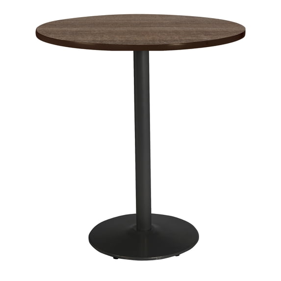 KFI Studios Mode 4' Round Bistro Table, Studio Teak, Black Base