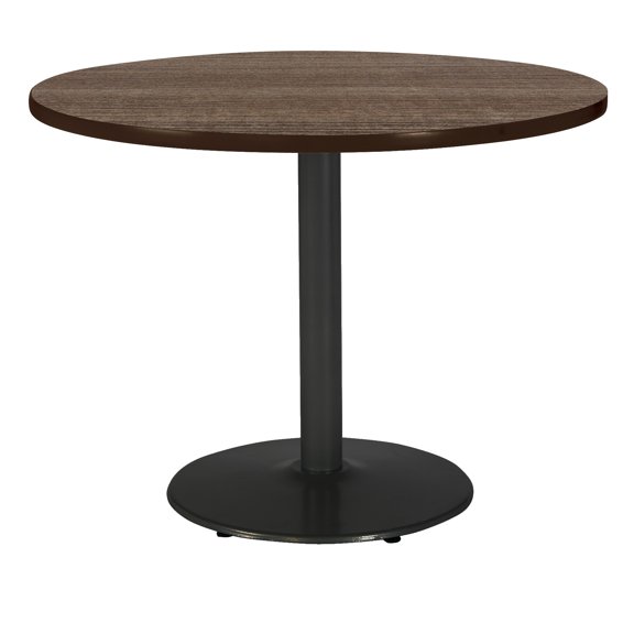 KFI Studios Mode 4' Round Counter Height Dining Table, Studio Teak, Black Base