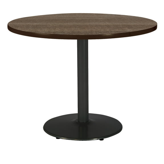 KFI Studios Mode 4' Round Dining Table, Studio Teak, Black Base