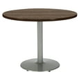 thumbnail image 1 of KFI Studios Mode 4' Round Dining Table, Studio Teak, Silver Base, 1 of 2