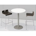 thumbnail image 1 of KFI Studios Mode Round 2.5' Bistro Table Set, Designer White, 2 Espresso Jive Barstools, 1 of 1