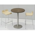 thumbnail image 1 of KFI Studios Mode Round 2.5' Bistro Table Set, Studio Teak, 2 Natural Jive Barstools, 1 of 1