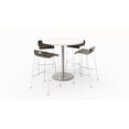 thumbnail image 1 of KFI Studios Mode Round 3.5' Bistro Table Set, Designer White, 4 Espresso Jive Barstools, 1 of 1
