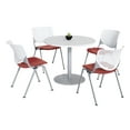 thumbnail image 1 of KFI Studios Mode Round 3.5' Dining Table Set, Designer White, 4 Coral KOOL Chairs, 1 of 1