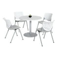 thumbnail image 1 of KFI Studios Mode Round 3.5' Dining Table Set, Designer White, 4 Light Grey KOOL Chairs, 1 of 1