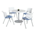 thumbnail image 1 of KFI Studios Mode Round 3.5' Dining Table Set, Designer White, 4 Peri KOOL Chairs, 1 of 1