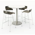 thumbnail image 1 of KFI Studios Mode Round 3' Bistro Table Set, Designer White, 4 Espresso Jive Barstools, 1 of 1