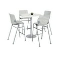 thumbnail image 1 of KFI Studios Mode Round 3' Bistro Table Set, Designer White, 4 Light Grey KOOL Barstools, 1 of 2