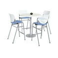 thumbnail image 1 of KFI Studios Mode Round 3' Bistro Table Set, Designer White, 4 Peri KOOL Barstools, 1 of 1