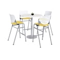 thumbnail image 1 of KFI Studios Mode Round 3' Bistro Table Set, Designer White, 4 Yellow KOOL Barstools, 1 of 1