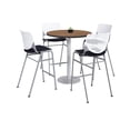 thumbnail image 1 of KFI Studios Mode Round 3' Bistro Table Set, River Chery, 4 White & Black KOOL Barstools, 1 of 1