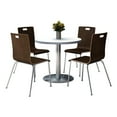 thumbnail image 1 of KFI Studios Mode Round 3' Dining Table Set, Crisp Linen, 4 Espresso Jive Chairs, 1 of 3