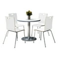 thumbnail image 1 of KFI Studios Mode Round 3' Dining Table Set, Crisp Linen, 4 White Jive Chairs, 1 of 2