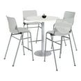 thumbnail image 1 of KFI Studios Mode Round 3' Dining Table Set, Designer White, 4 Light Grey KOOL Chairs, 1 of 1