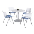thumbnail image 1 of KFI Studios Mode Round 3' Dining Table Set, Designer White, 4 Peri KOOL Chairs, 1 of 1