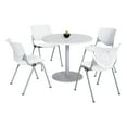 thumbnail image 1 of KFI Studios Mode Round 3' Dining Table Set, Designer White, 4 White KOOL Chairs, 1 of 1