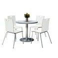 thumbnail image 1 of KFI Studios Mode Round 3' Dining Table Set, Grey Nebula, 4 White Jive Chairs, 1 of 3