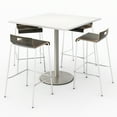 thumbnail image 1 of KFI Studios Mode Square 3.5' Bistro Table Set, Designer White, 4 Espresso Jive Barstools, 1 of 1