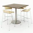 thumbnail image 1 of KFI Studios Mode Square 3.5' Bistro Table Set, Studio Teak, 4 Natural Jive Barstools, 1 of 1