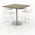 thumbnail image 1 of KFI Studios Mode Square 3.5' Bistro Table Set, Studio Teak, 4 White Jive Barstools, 1 of 1