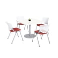 thumbnail image 1 of KFI Studios Mode Square 3.5' Dining Table Set, Designer White, 4 Coral KOOL Chairs, 1 of 1