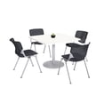 thumbnail image 1 of KFI Studios Mode Square 3' Dining Table Set, Designer White, 4 Black KOOL Chairs, 1 of 1