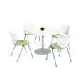 thumbnail image 1 of KFI Studios Mode Square 3' Dining Table Set, Designer White, 4 Lime Green KOOL Chairs, 1 of 1