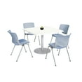 thumbnail image 1 of KFI Studios Mode Square 3' Dining Table Set, Designer White, 4 Peri KOOL Chairs, 1 of 1