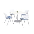 thumbnail image 1 of KFI Studios Mode Square 3' Dining Table Set, Designer White, 4 Peri KOOL Chairs, 1 of 1