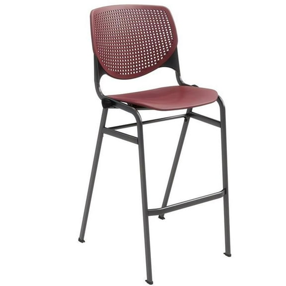 KFI Studios Plastic KOOL Stack Barstool - Burgundy