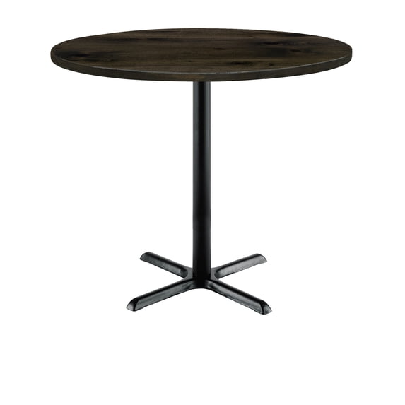 KFI Studios Urban Loft 2.5' Round Bistro Table, Barnwood, Black X Base