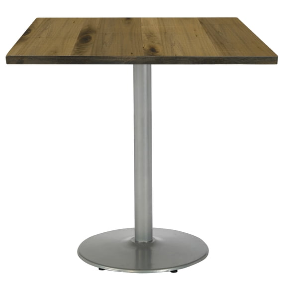 KFI Studios Urban Loft 2.5' Square Bistro Table, Natural, Silver Base