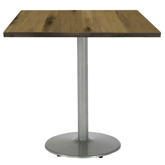 KFI Studios Urban Loft 2.5' Square Bistro Table, Natural, Silver Base