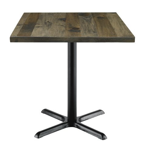 KFI Studios Urban Loft 2.5' Square Dining Table, Barnwood, X Base