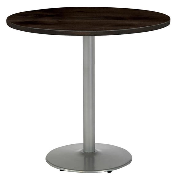KFI Studios Urban Loft 3.5' Round Bistro Table, Espresso, Silver Base