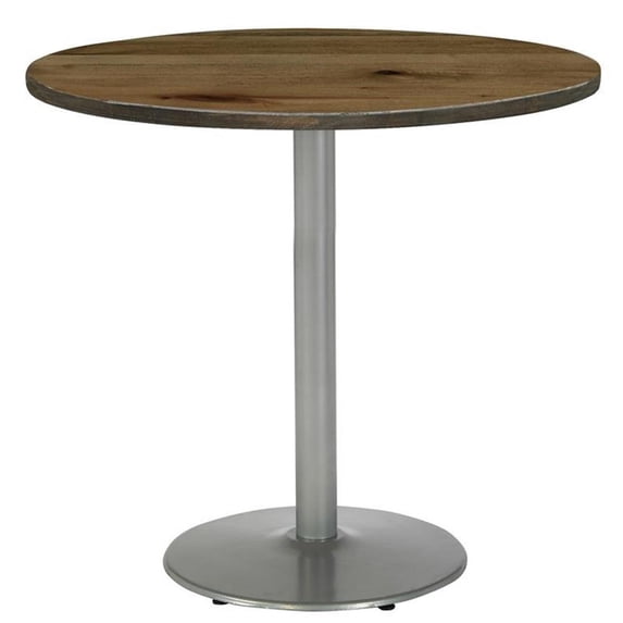 KFI Studios Urban Loft 3.5' Round Bistro Table, Natural, Silver Base