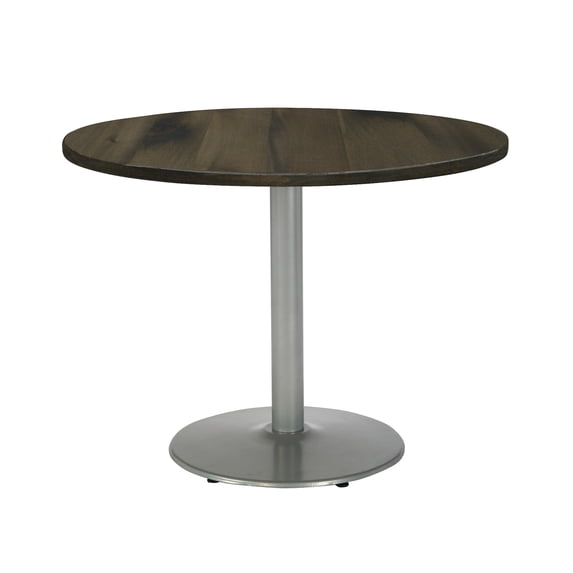 KFI Studios Urban Loft 3.5' Round Dining Table, Barnwood, Silver Base