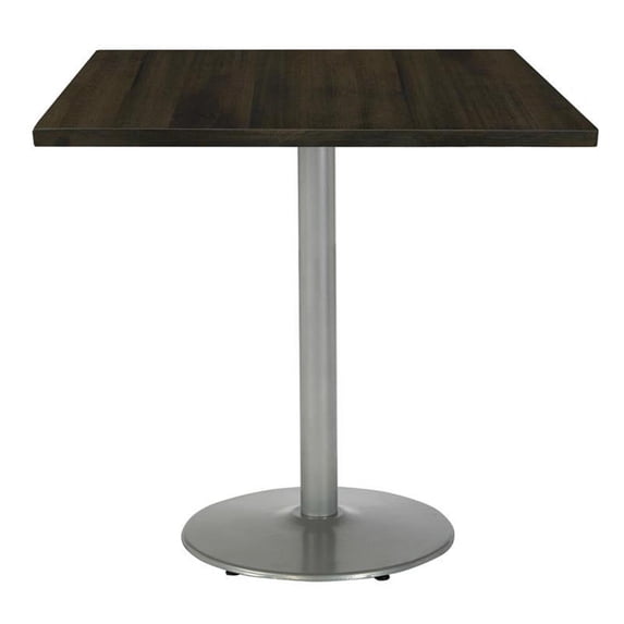 KFI Studios Urban Loft 3.5' Square Bistro Table, Espresso, Silver Base