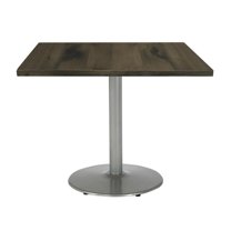 KFI Studios Urban Loft 3.5' Square Dining Table, Barnwood, Silver Base