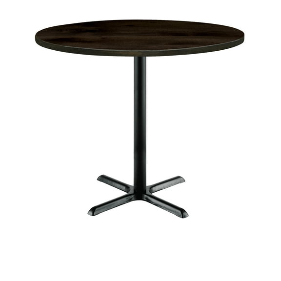 KFI Studios Urban Loft 3' Round Bistro Table, Espresso, Black X Base