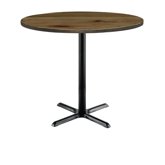 KFI Studios Urban Loft 3' Round Bistro Table, Natural, Black X Base
