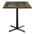 thumbnail image 1 of KFI Studios Urban Loft 3' Square Bistro Table, Barnwood, X Base, 1 of 7