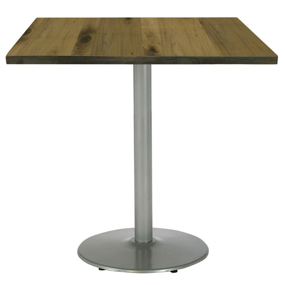 KFI Studios Urban Loft 3' Square Dining Table, Natural, Silver Base