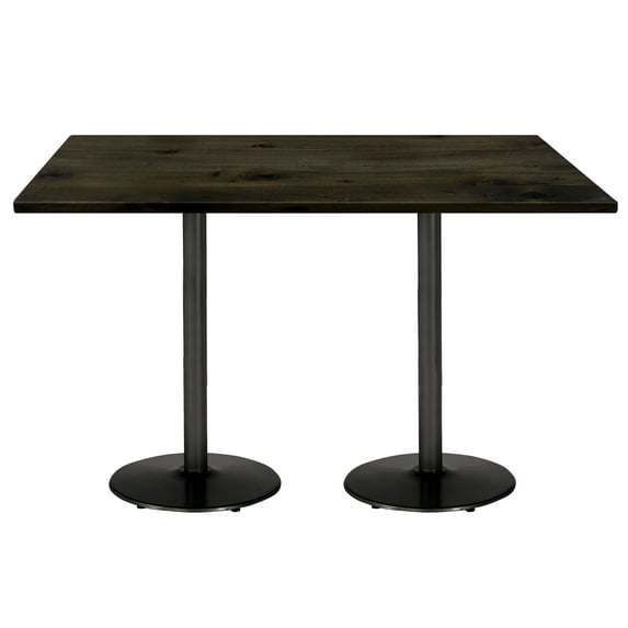 KFI Studios Urban Loft 6' x 2.5' Bistro Table, Barnwood, Black