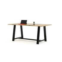 KFI Studios Urban Loft 7' x 3' Bistro Table, Solid Wood Natural Top