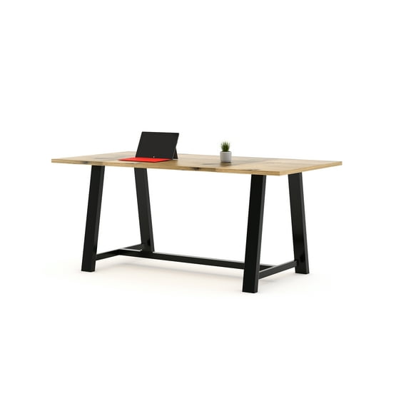 KFI Studios Urban Loft 7' x 3' Bistro Table, Solid Wood Natural Top