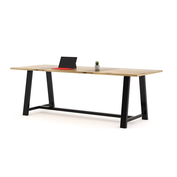 KFI Studios Urban Loft 9' x 3' Bistro Table, Solid Wood Natural Top