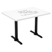 KFI Studios Whiteboard 2.5' x 4' Dining Table, Black T-Leg Base, White