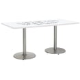thumbnail image 1 of KFI Studios Whiteboard 2.5' x 6' Dining Table, Silver Base, White, 1 of 2