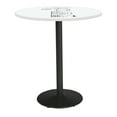 thumbnail image 1 of KFI Studios Whiteboard 3.5' Round Bistro Table, Black Base, White, 1 of 2